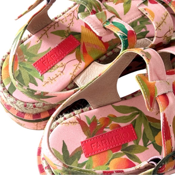 Farm Rio Mango Trees Platform Espadrille Sandals 8/39 - Picture 10 of 11